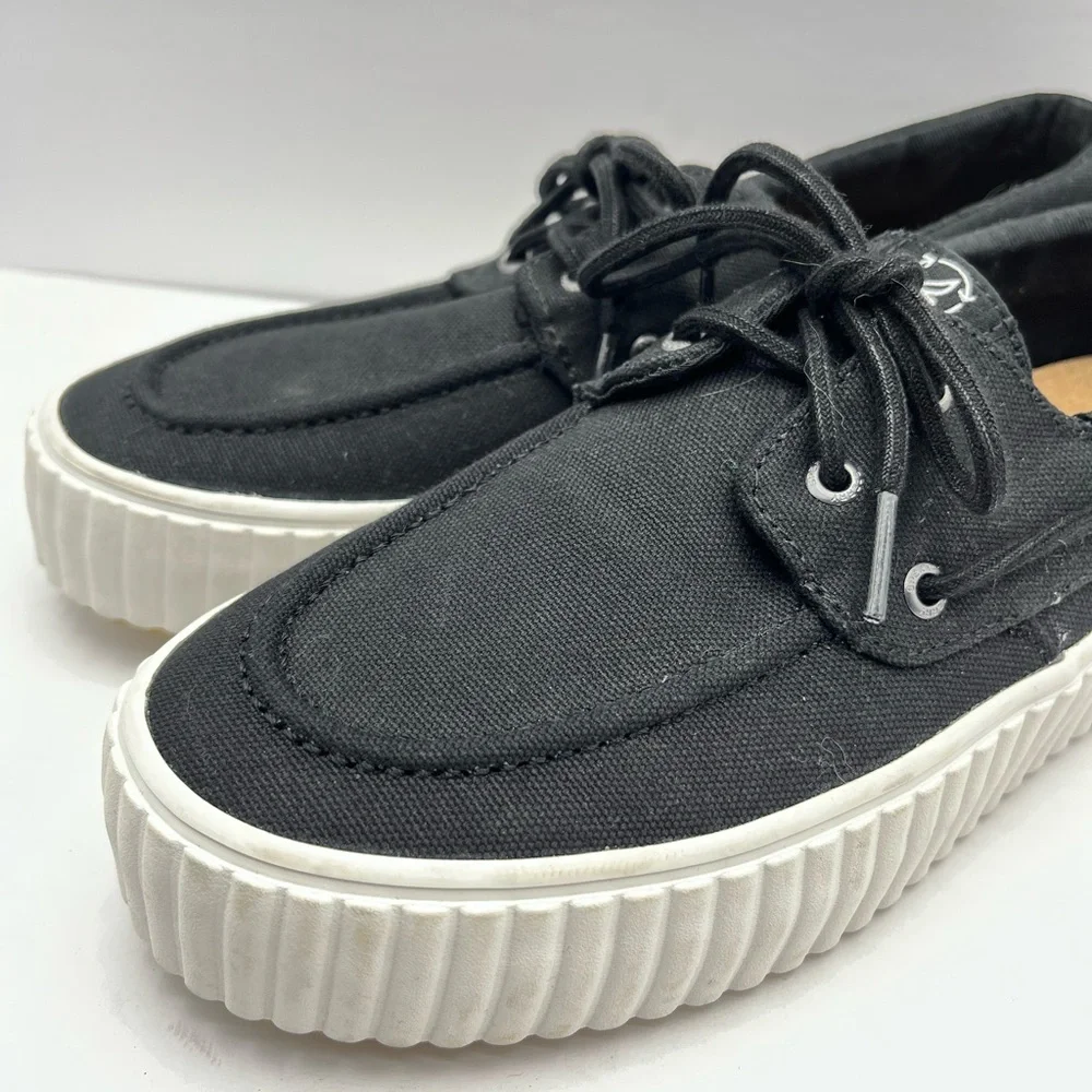Sperry Women’s Size 10 Pier Wave Boat Platform Sneakers Casual black/white